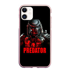 Чехол iPhone 11 матовый Iron Predator, цвет: 3D-светло-розовый