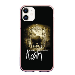 Чехол iPhone 11 матовый Korn take a look in the mirror, цвет: 3D-светло-розовый