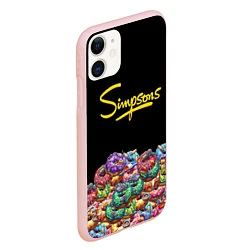 Чехол iPhone 11 матовый Simpsons Donuts, цвет: 3D-светло-розовый — фото 2