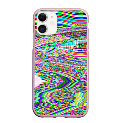Чехол iPhone 11 матовый Optical Glitch, цвет: 3D-светло-розовый