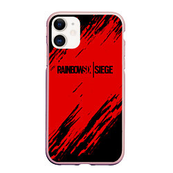 Чехол iPhone 11 матовый R6S: Red Style, цвет: 3D-светло-розовый