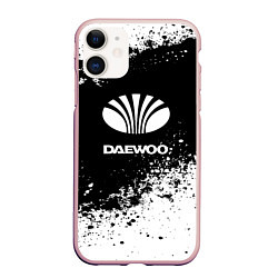 Чехол iPhone 11 матовый Daewoo: Black Spray, цвет: 3D-светло-розовый