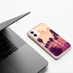 Чехол iPhone 11 матовый Los Angeles, цвет: 3D-светло-розовый — фото 2