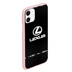 Чехол iPhone 11 матовый Lexus: Black Abstract, цвет: 3D-светло-розовый — фото 2