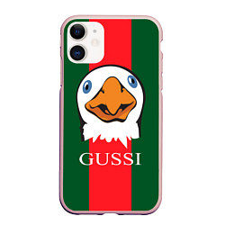 Чехол iPhone 11 матовый GUSSI Beak, цвет: 3D-светло-розовый