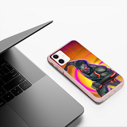 Чехол iPhone 11 матовый Fortnite Omega, цвет: 3D-светло-розовый — фото 2