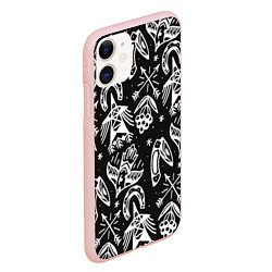 Чехол iPhone 11 матовый Сибирские мотивы, цвет: 3D-светло-розовый — фото 2