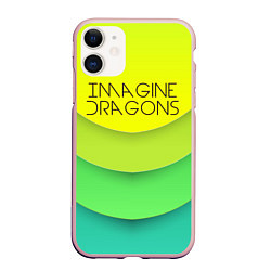 Чехол iPhone 11 матовый Imagine Dragons: Lime Colour, цвет: 3D-светло-розовый