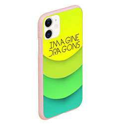 Чехол iPhone 11 матовый Imagine Dragons: Lime Colour, цвет: 3D-светло-розовый — фото 2