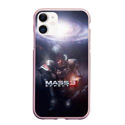 Чехол iPhone 11 матовый Mass Effect 3, цвет: 3D-светло-розовый