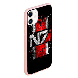 Чехол iPhone 11 матовый Mass Effect N7, цвет: 3D-светло-розовый — фото 2