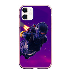 Чехол iPhone 11 матовый Fortnite: Cyborg Fly, цвет: 3D-светло-розовый