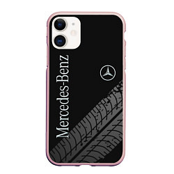 Чехол iPhone 11 матовый Mercedes AMG: Street Style, цвет: 3D-светло-розовый