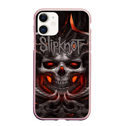 Чехол iPhone 11 матовый Slipknot: Hell Skull, цвет: 3D-светло-розовый