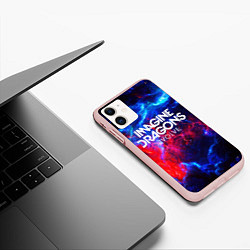 Чехол iPhone 11 матовый IMAGINE DRAGONS, цвет: 3D-светло-розовый — фото 2