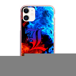 Чехол iPhone 11 матовый L letter fire, цвет: 3D-светло-розовый