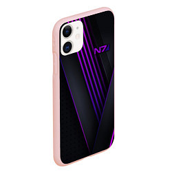 Чехол iPhone 11 матовый Mass Effect N7, цвет: 3D-светло-розовый — фото 2