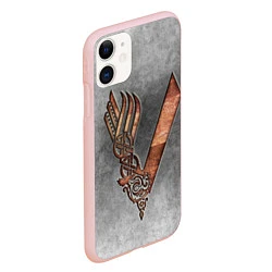 Чехол iPhone 11 матовый Vikings, цвет: 3D-светло-розовый — фото 2