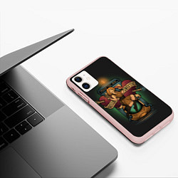 Чехол iPhone 11 матовый Doctor Who, цвет: 3D-светло-розовый — фото 2