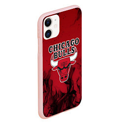 Чехол iPhone 11 матовый CHICAGO BULLS, цвет: 3D-светло-розовый — фото 2