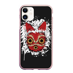 Чехол iPhone 11 матовый Princess Mononoke, цвет: 3D-светло-розовый