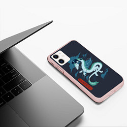 Чехол iPhone 11 матовый Princess Mononoke, цвет: 3D-светло-розовый — фото 2