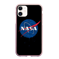 Чехол iPhone 11 матовый NASA Краски, цвет: 3D-светло-розовый