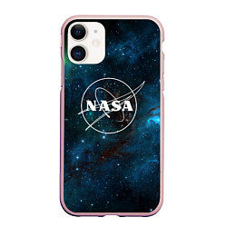 Чехол iPhone 11 матовый NASA, цвет: 3D-светло-розовый