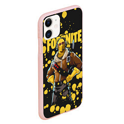 Чехол iPhone 11 матовый Fortnite, цвет: 3D-светло-розовый — фото 2