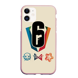 Чехол iPhone 11 матовый Rainbow Six Siege, цвет: 3D-светло-розовый