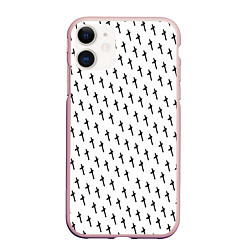 Чехол iPhone 11 матовый LiL PEEP Pattern, цвет: 3D-светло-розовый
