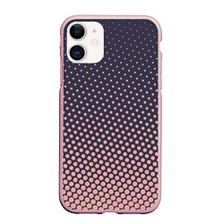 Чехол iPhone 11 матовый Dots pattern, цвет: 3D-светло-розовый