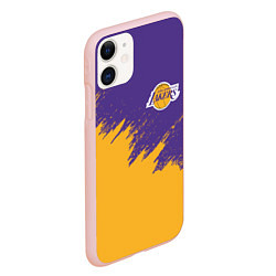 Чехол iPhone 11 матовый LA LAKERS, цвет: 3D-светло-розовый — фото 2