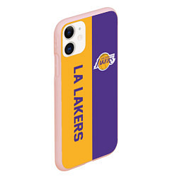 Чехол iPhone 11 матовый LA LAKERS, цвет: 3D-светло-розовый — фото 2