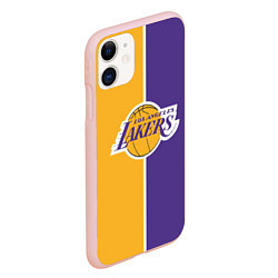 Чехол iPhone 11 матовый LA LAKERS, цвет: 3D-светло-розовый — фото 2