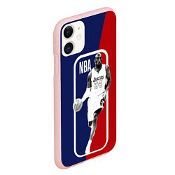 Чехол iPhone 11 матовый NBA Kobe Bryant, цвет: 3D-светло-розовый — фото 2