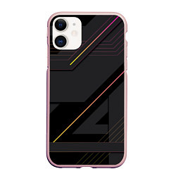 Чехол iPhone 11 матовый Modern Geometry, цвет: 3D-светло-розовый