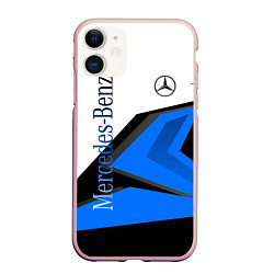 Чехол iPhone 11 матовый Mercedes-Benz, цвет: 3D-светло-розовый