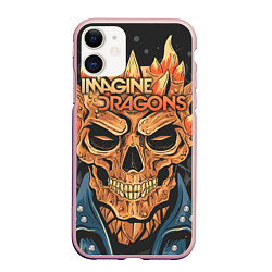 Чехол iPhone 11 матовый Imagine Dragons, цвет: 3D-светло-розовый