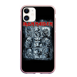 Чехол iPhone 11 матовый Iron Maiden, цвет: 3D-светло-розовый