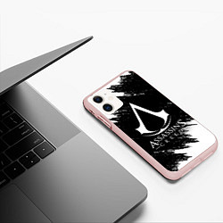 Чехол iPhone 11 матовый ASSASSINS CREED, цвет: 3D-светло-розовый — фото 2