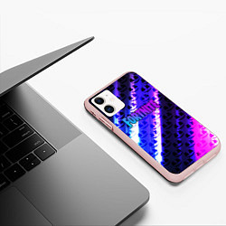 Чехол iPhone 11 матовый FORTNITE&MARSMELLO, цвет: 3D-светло-розовый — фото 2