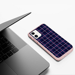 Чехол iPhone 11 матовый Шотландка, цвет: 3D-светло-розовый — фото 2