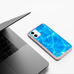 Чехол iPhone 11 матовый Вода, цвет: 3D-светло-розовый — фото 2