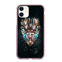 Чехол iPhone 11 матовый Princess Mononoke, цвет: 3D-светло-розовый