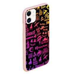 Чехол iPhone 11 матовый FORTNITE PARTY EVENT, цвет: 3D-светло-розовый — фото 2