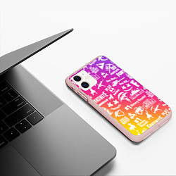 Чехол iPhone 11 матовый FORTNITE PARTY EVENT, цвет: 3D-светло-розовый — фото 2