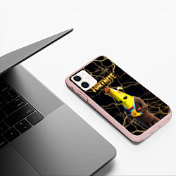 Чехол iPhone 11 матовый Peely Fortnite, цвет: 3D-светло-розовый — фото 2