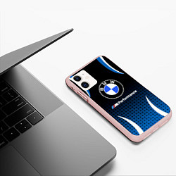 Чехол iPhone 11 матовый BMW, цвет: 3D-светло-розовый — фото 2