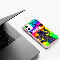 Чехол iPhone 11 матовый FORTNITE, цвет: 3D-светло-розовый — фото 2